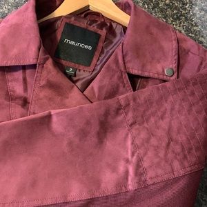 Maurice’s suede jacket.Burgundy/maroon plus size 2
